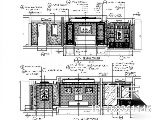 400㎡欧式新古典豪华大户四居室样板房施工图（含实景）cad施工图下载【ID:168261145】