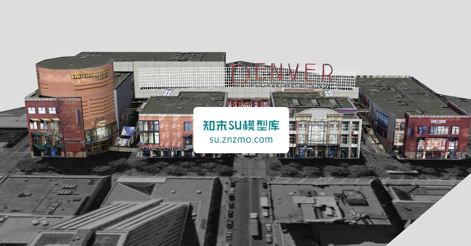 丹佛展馆文化建筑SU模型下载【ID:148511287】