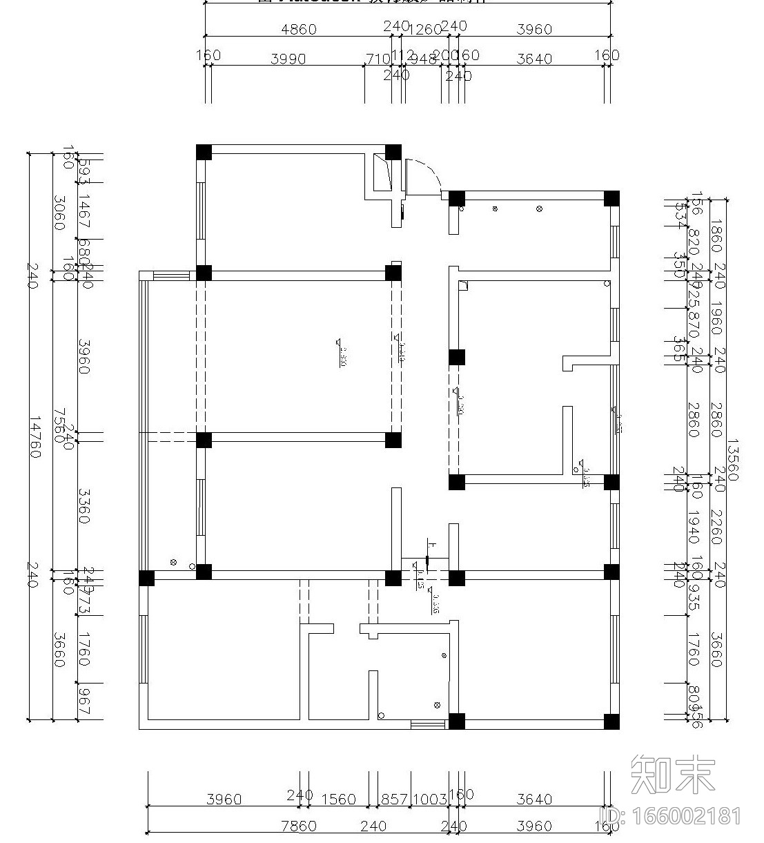 美式大三居室内装修施工图设计（附效果图）cad施工图下载【ID:166002181】