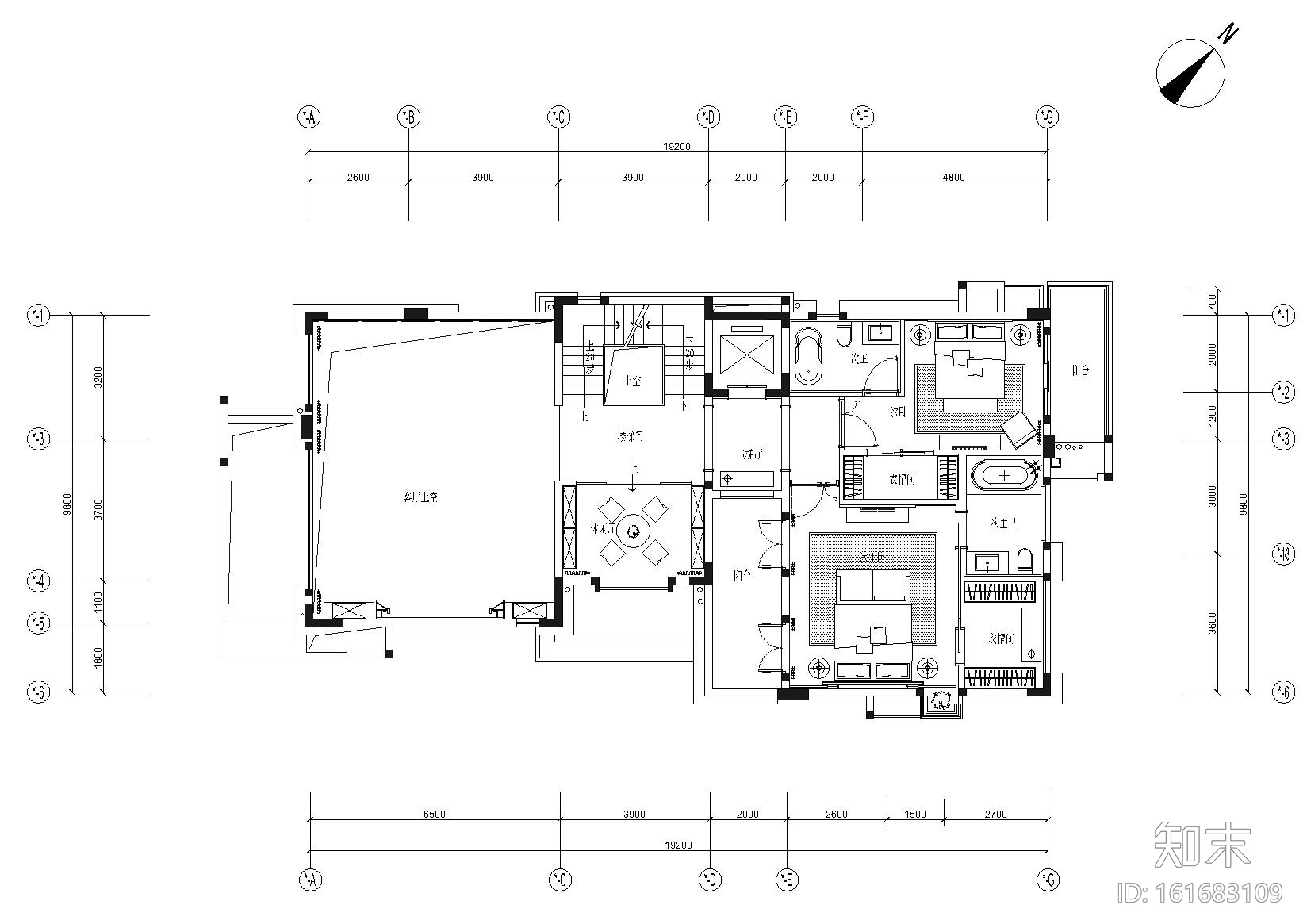 [​广州]600㎡三层现代别墅样板房施工图cad施工图下载【ID:161683109】