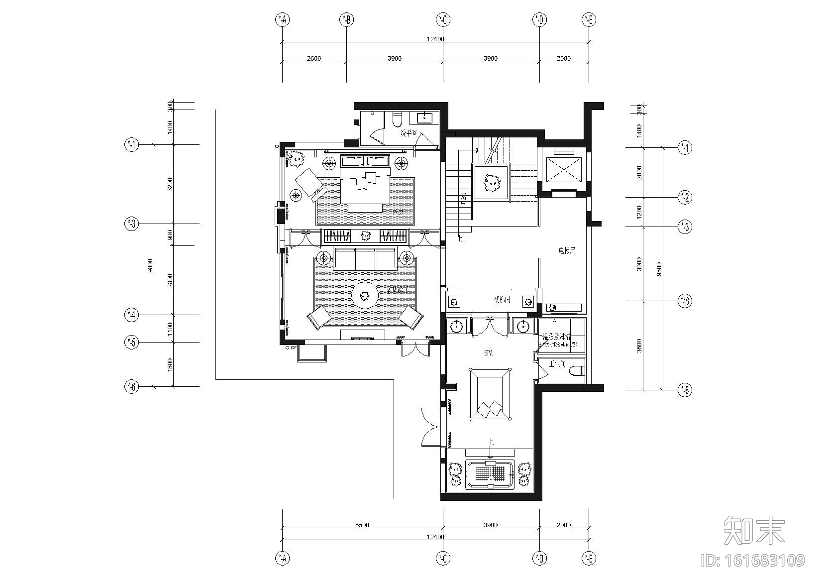 [​广州]600㎡三层现代别墅样板房施工图cad施工图下载【ID:161683109】