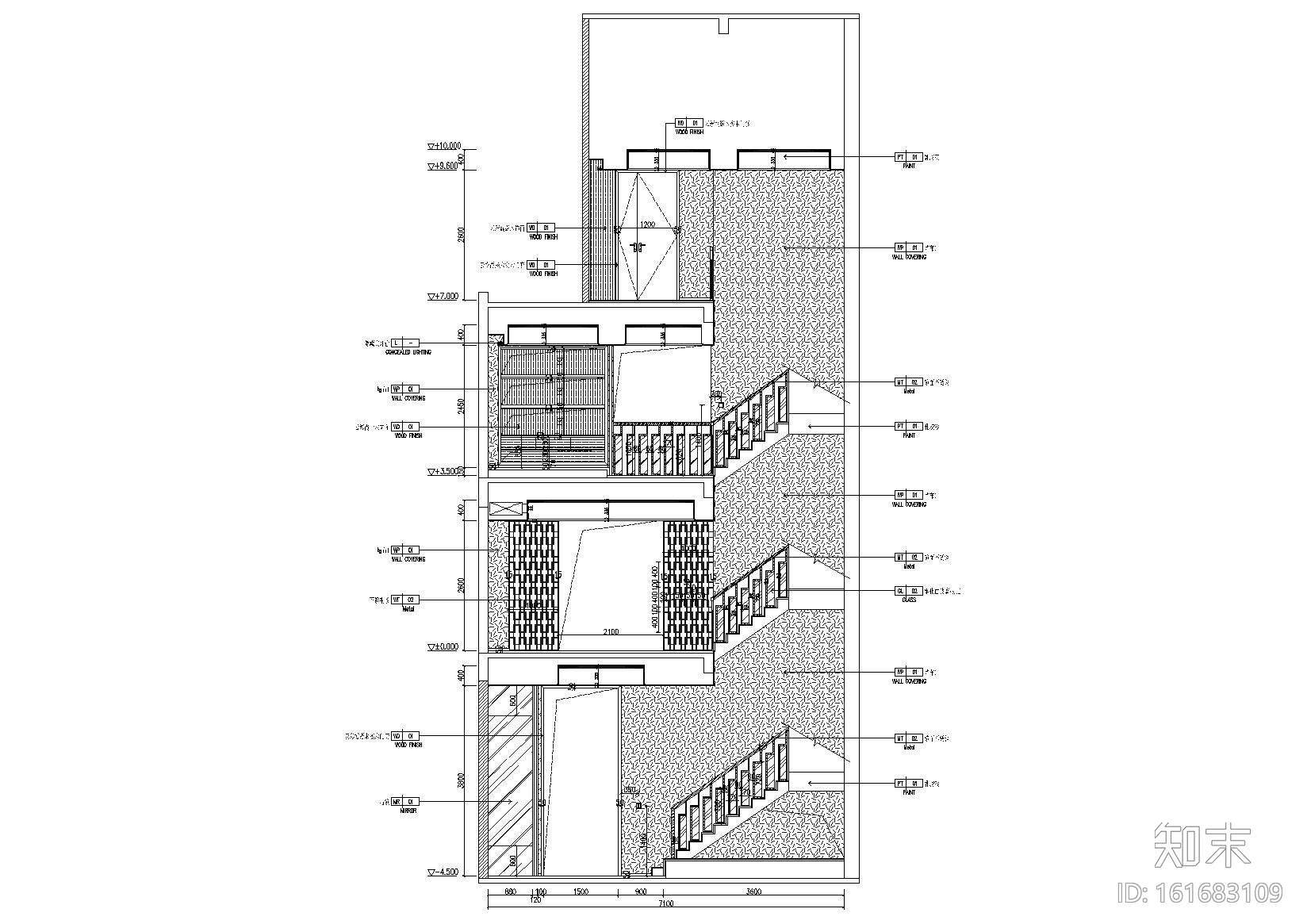 [​广州]600㎡三层现代别墅样板房施工图cad施工图下载【ID:161683109】