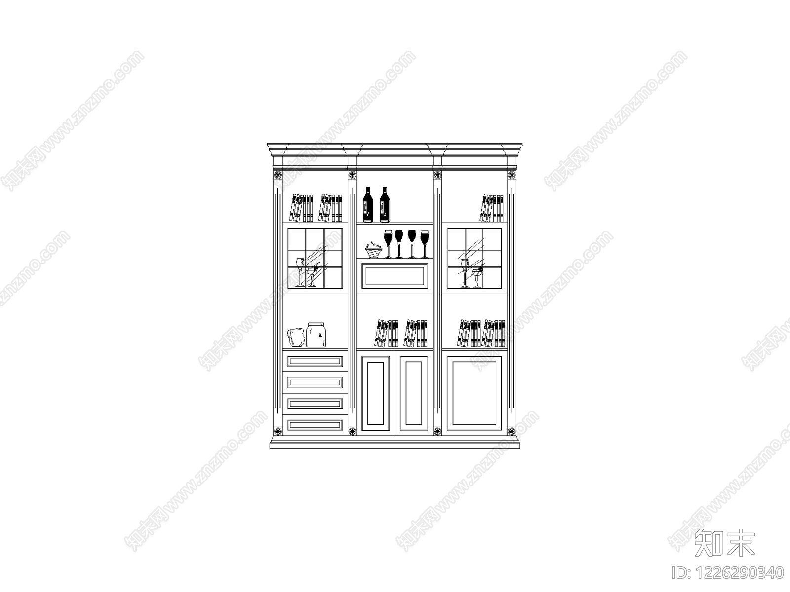 柜子cad施工图下载【ID:1226290340】