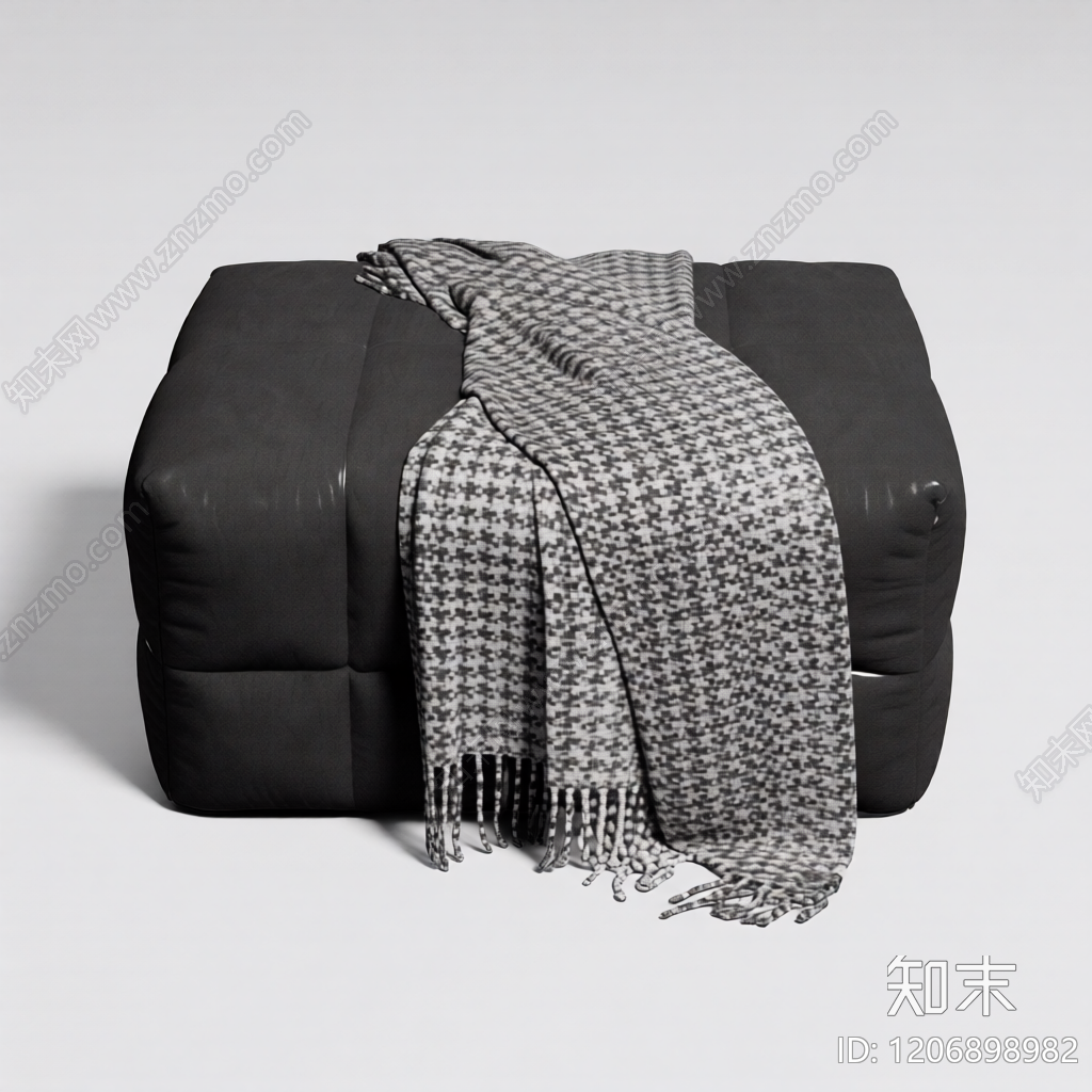带毯子的沙发凳3D模型下载【ID:1206898982】