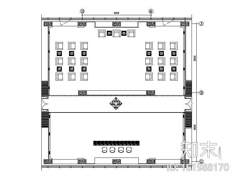 某酒店宴会厅装修图(含效果)cad施工图下载【ID:161988170】