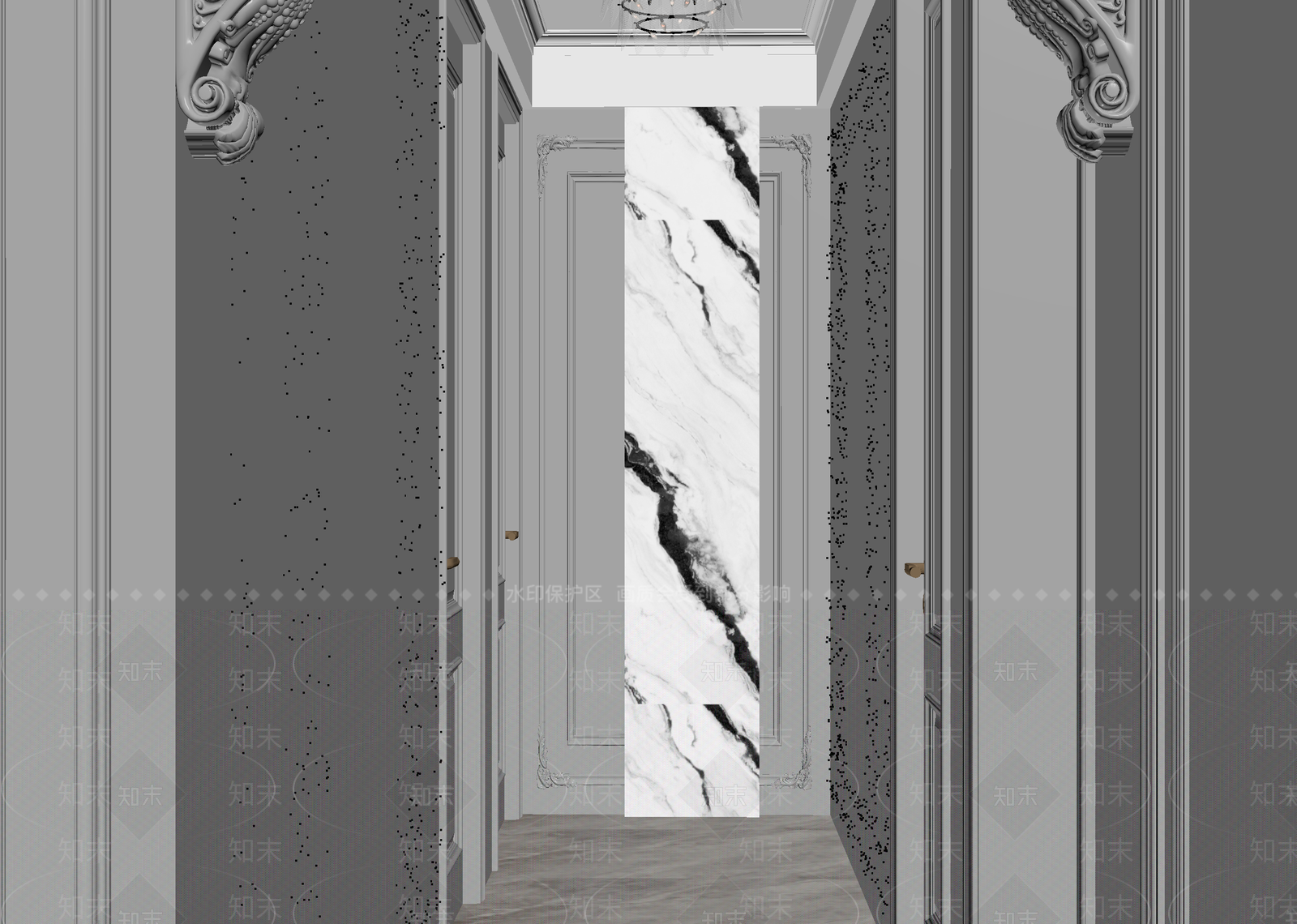 法式玄关3D模型下载【ID:1214730797】
