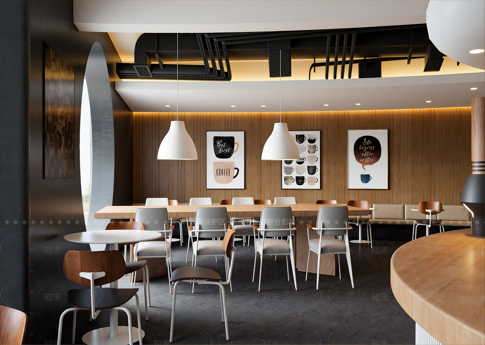工业风咖啡厅3D模型下载【ID:1214613866】