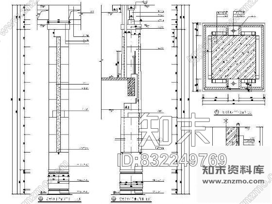 图块/节点大堂吧装饰柱详图cad施工图下载【ID:832249769】
