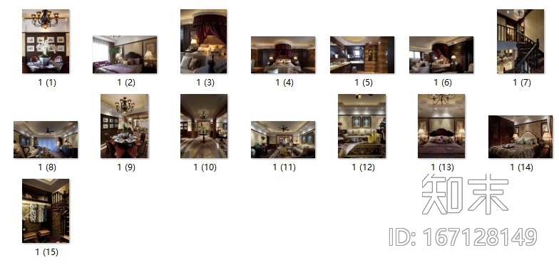 [安徽]美式风格户型样板房CAD施工图（含实景图）施工图下载【ID:167128149】