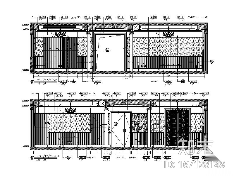 [安徽]美式风格户型样板房CAD施工图（含实景图）cad施工图下载【ID:167128149】