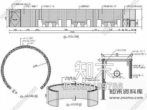 图块/节点餐厅弧型围栏详图cad施工图下载【ID:832199786】