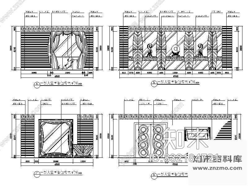 图块/节点大堂西餐厅包间立面图cad施工图下载【ID:832184721】