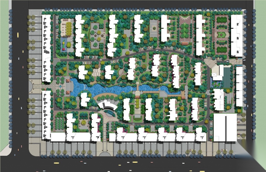 [河南]欧式风格居住区景观设计方案cad施工图下载【ID:161014107】