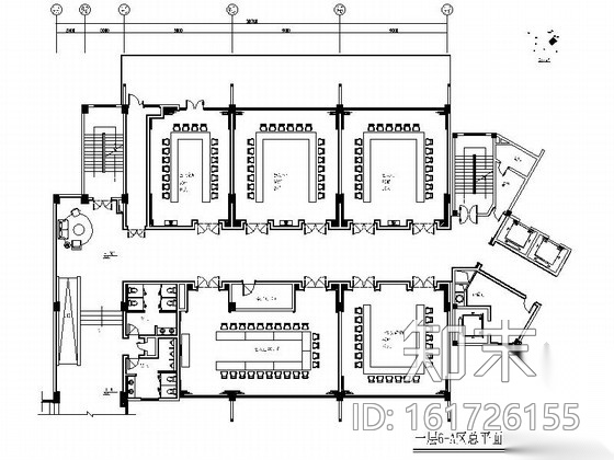 [四川]某现代风格会议中心室内装修施工图（含效果）cad施工图下载【ID:161726155】