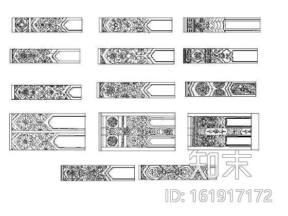 精选中式古典画梁cad施工图下载【ID:161917172】