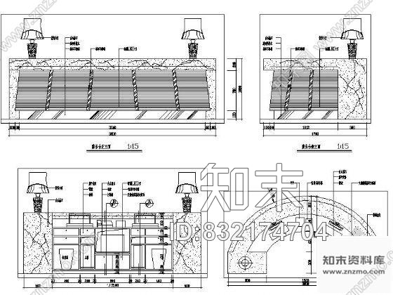 图块/节点酒店大堂服务台详图施工图下载【ID:832174704】
