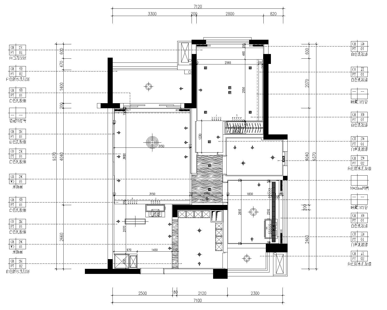 北欧简约风格两居室施工图设计及效果图（附3D模型）施工图下载【ID:160701181】