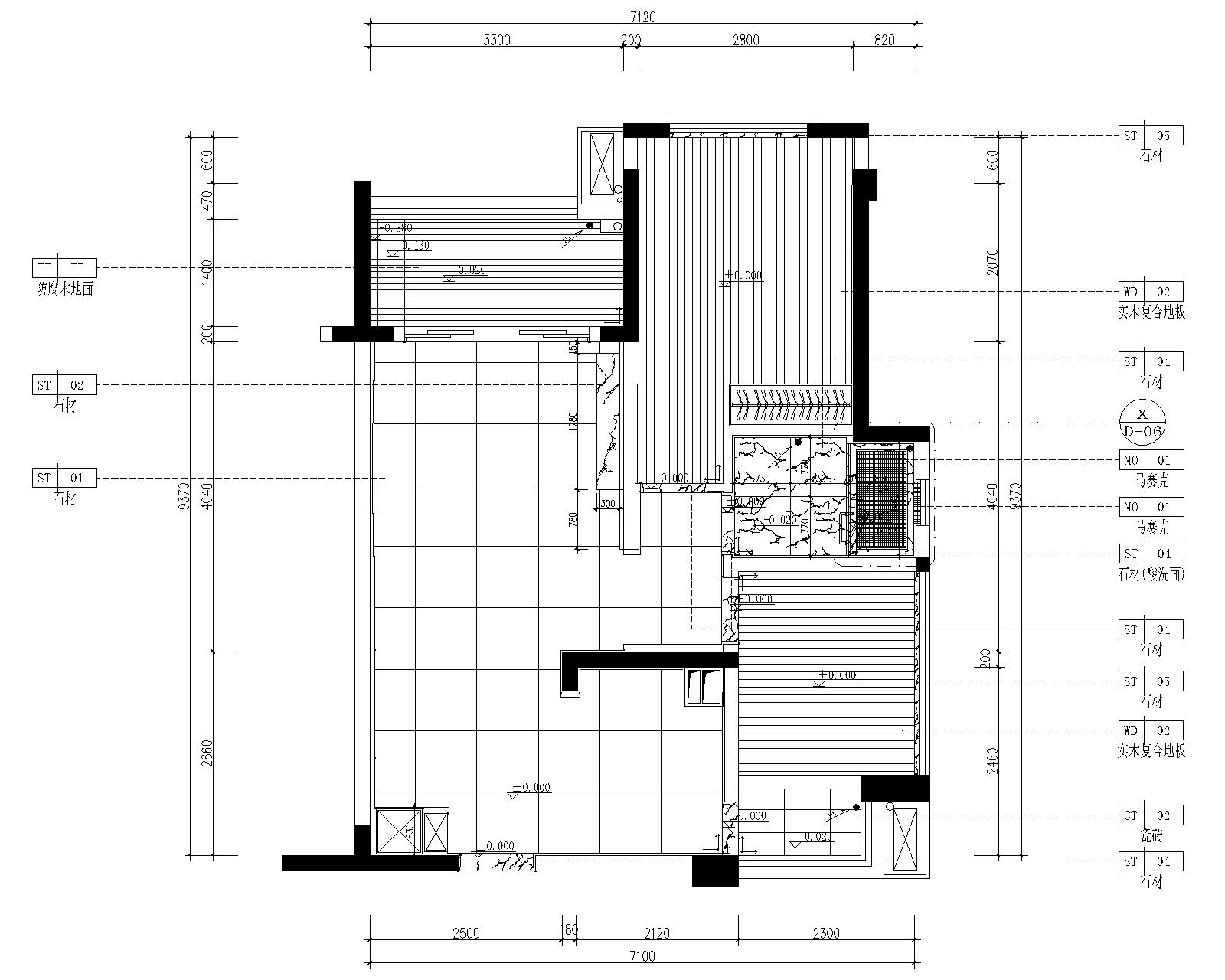 北欧简约风格两居室施工图设计及效果图（附3D模型）施工图下载【ID:160701181】