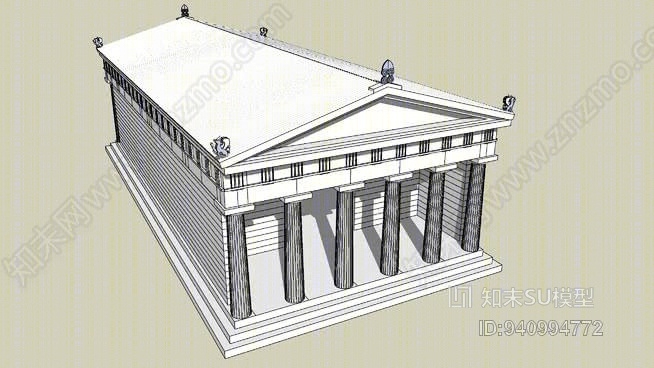 希腊神庙SU模型下载【ID:940994772】
