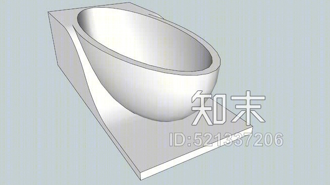 现代设计师浴缸SU模型下载【ID:521337206】