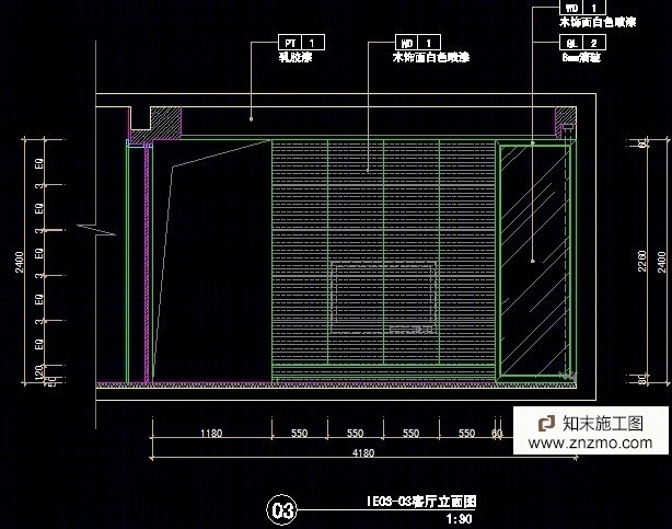 样板间3居室施工图cad施工图下载【ID:36938364】