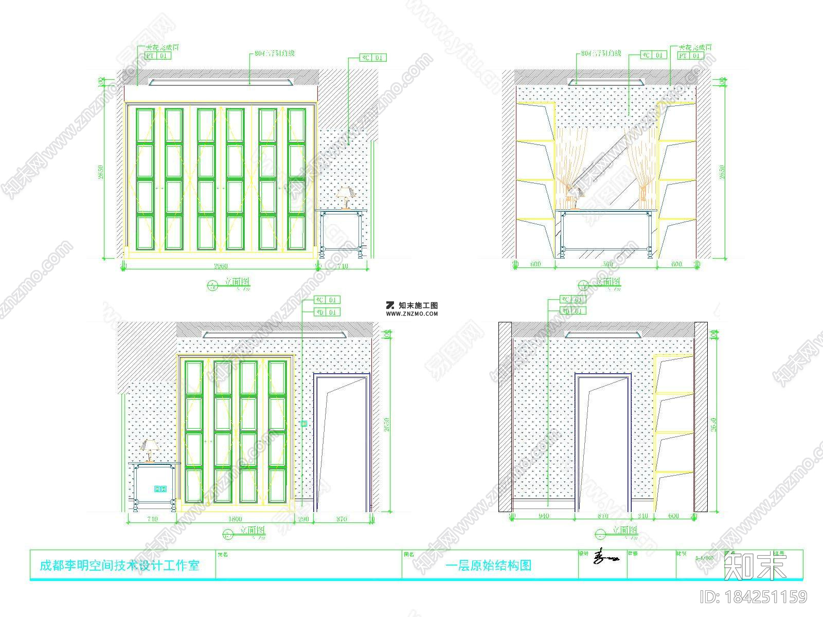 欧式低调奢华唐总跃层CAD施工图下载cad施工图下载【ID:184251159】