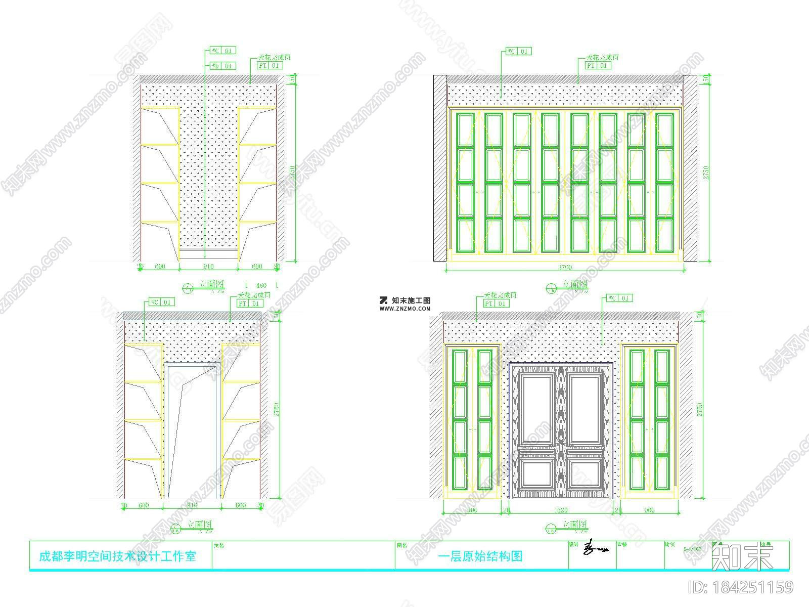 欧式低调奢华唐总跃层CAD施工图下载cad施工图下载【ID:184251159】