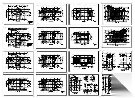 某机关九层办公大楼建筑施工图cad施工图下载【ID:151419108】