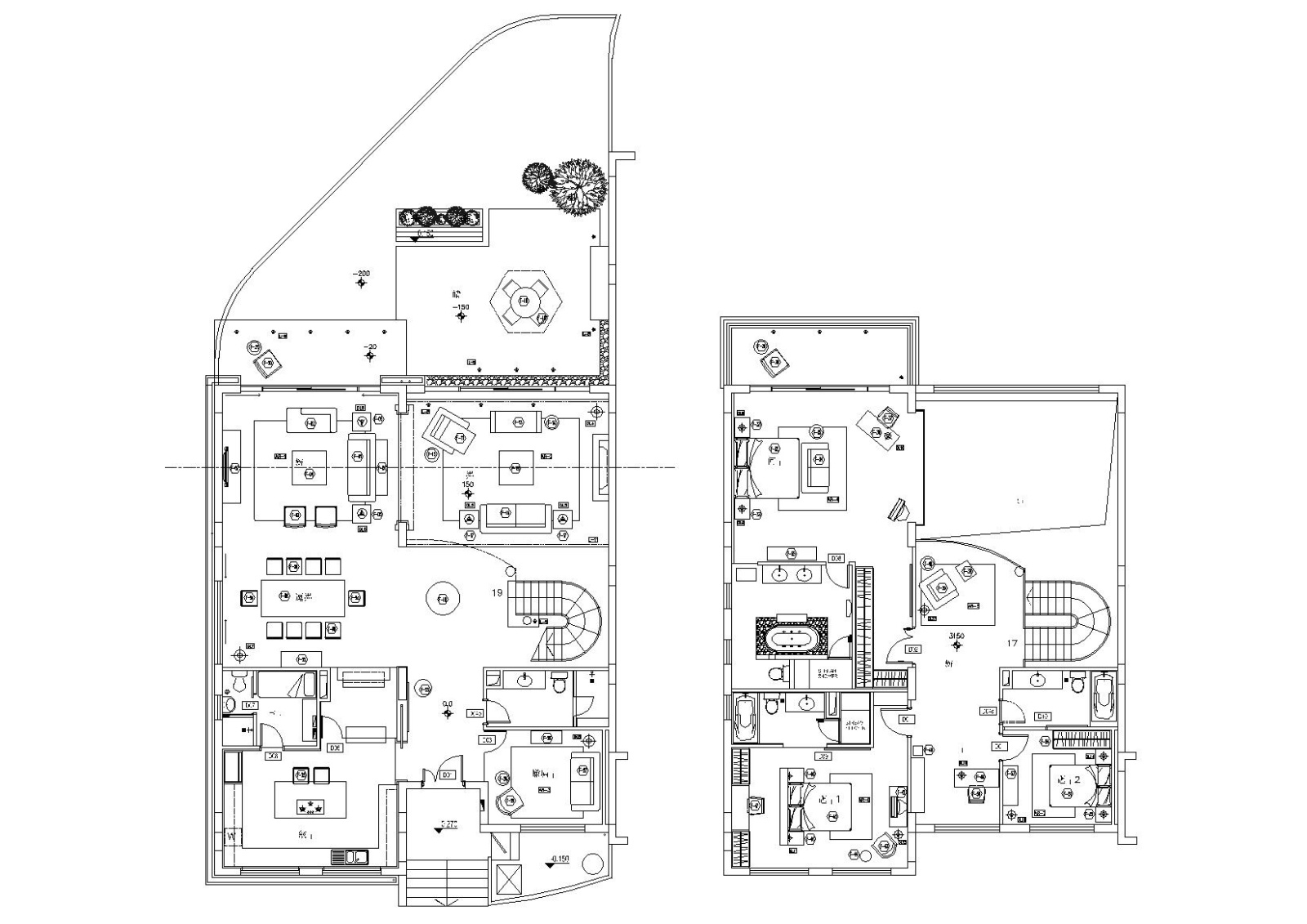 [上海]梁志天_东方曼克顿A1型样板房施工图施工图下载【ID:160475136】