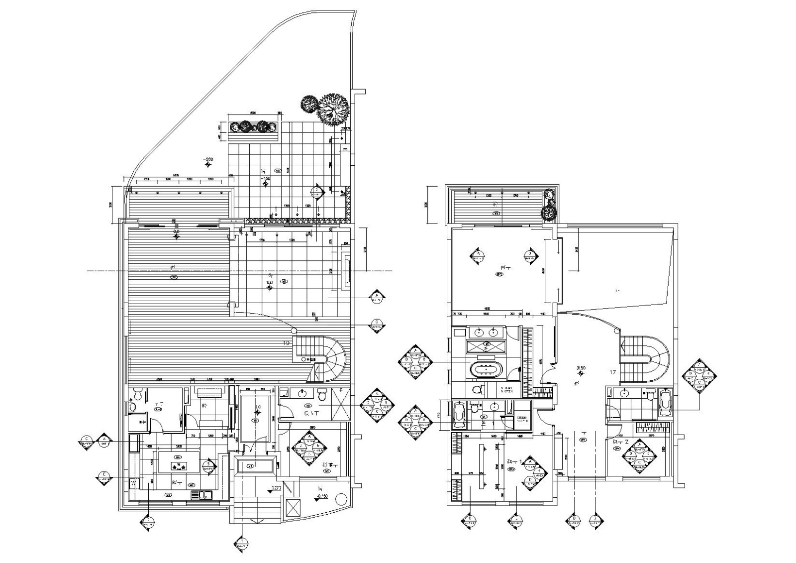 [上海]梁志天_东方曼克顿A1型样板房施工图施工图下载【ID:160475136】