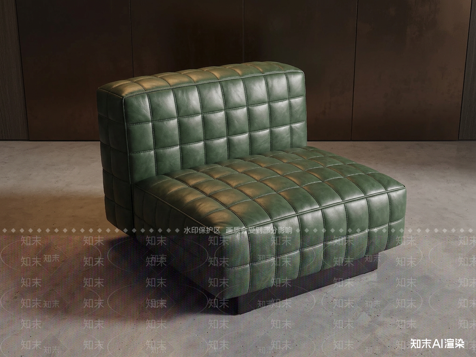 绿色双人休闲沙发单人沙发3D模型下载【ID:1227254902】