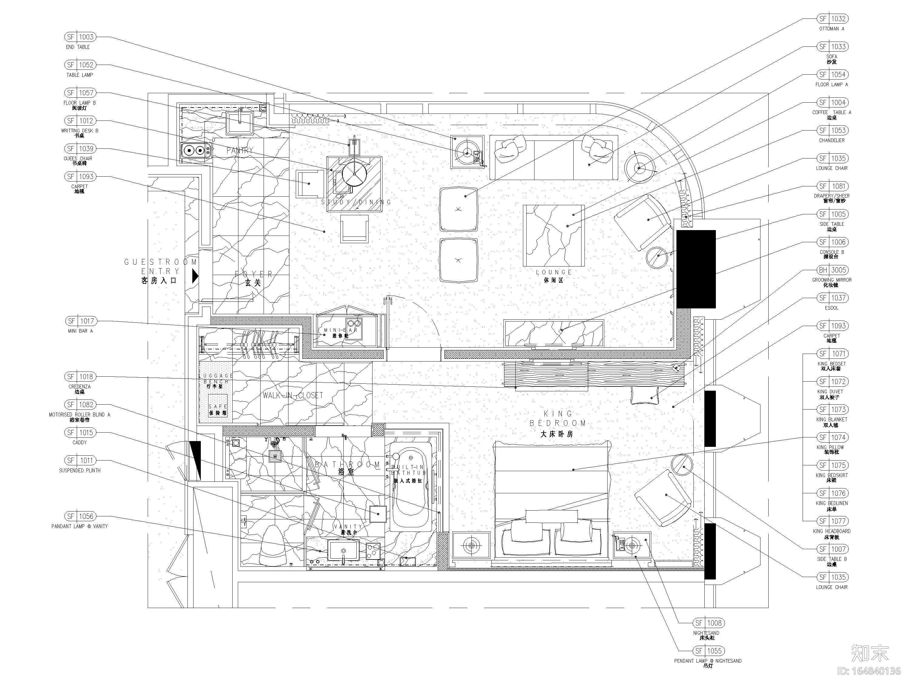 [山东]淄博喜来登酒店全部装修+建筑施工图cad施工图下载【ID:164840136】