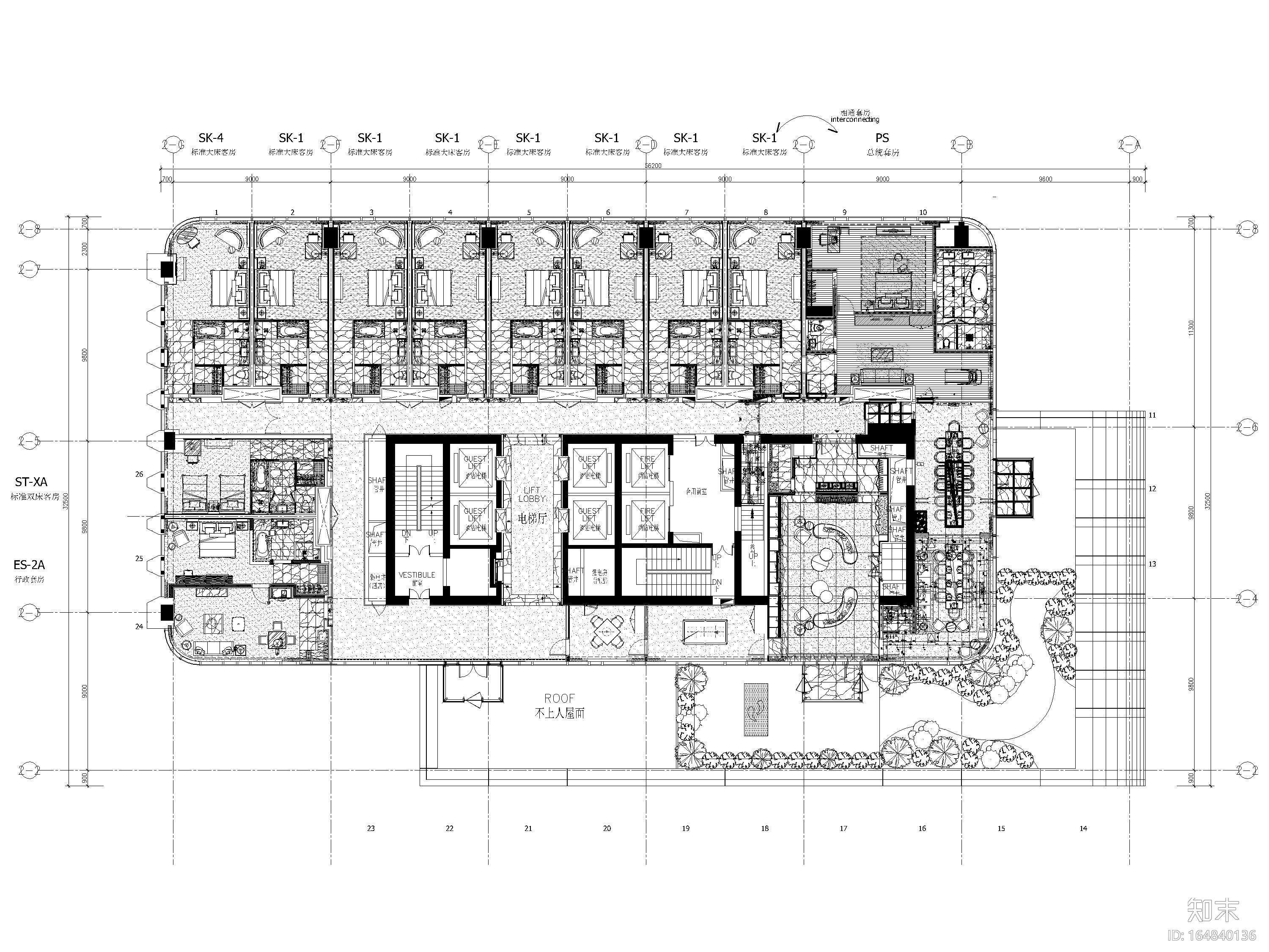 [山东]淄博喜来登酒店全部装修+建筑施工图cad施工图下载【ID:164840136】