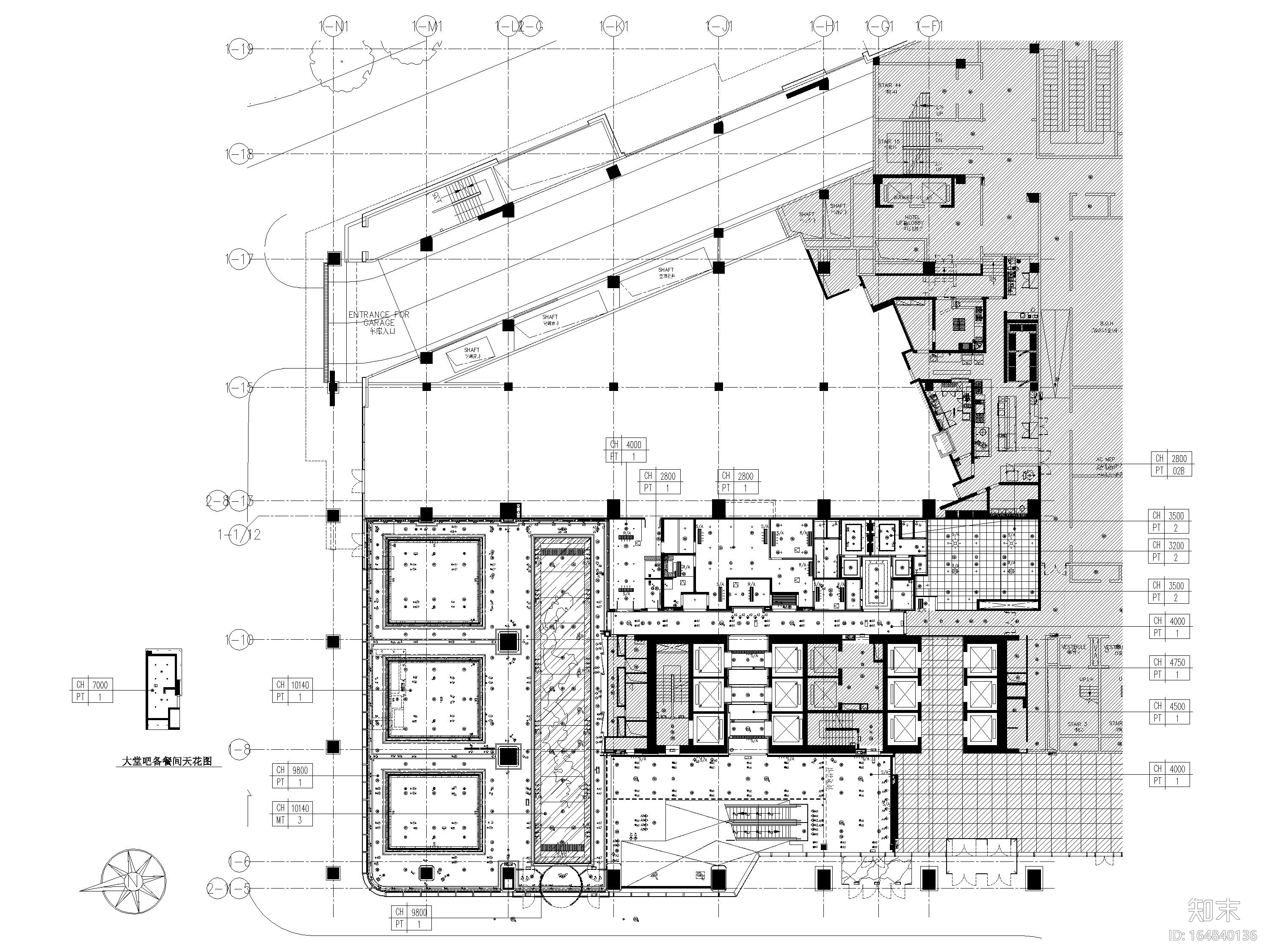 [山东]淄博喜来登酒店全部装修+建筑施工图cad施工图下载【ID:164840136】