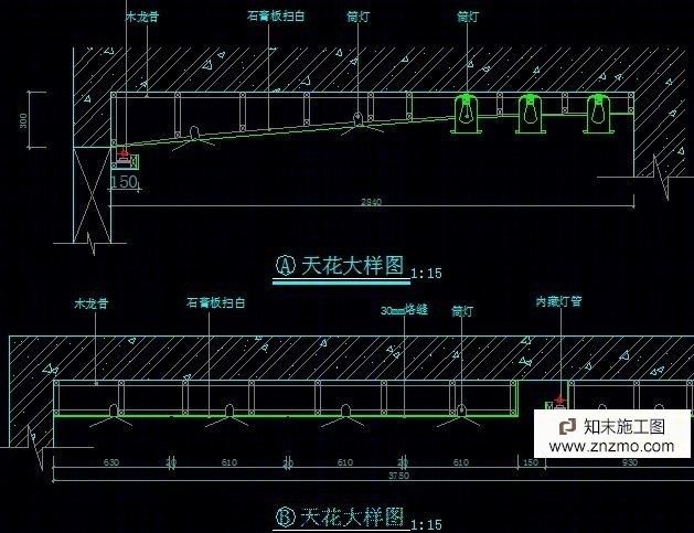 别墅装修全套施工图cad施工图下载【ID:36938762】