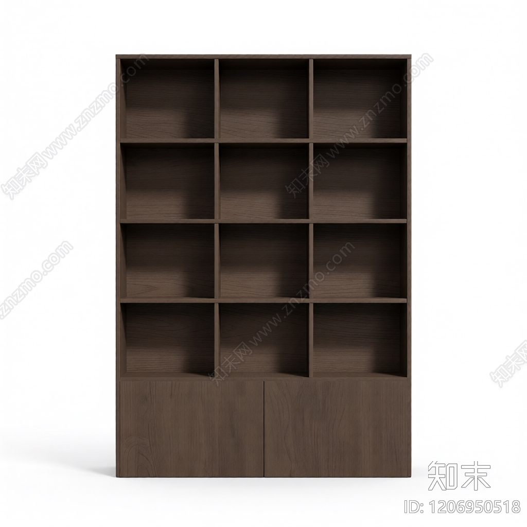 木质格子书柜3D模型下载【ID:1206950518】