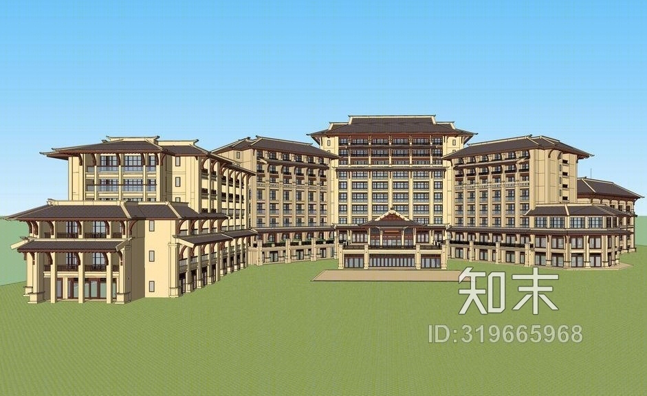 东南亚风格酒店SU模型下载【ID:319665968】
