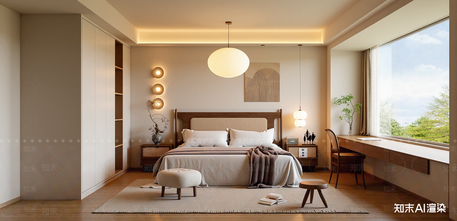 侘寂家居卧室SU模型下载【ID:1215966614】