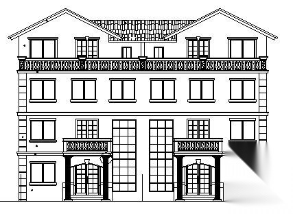 某四层联排别墅建筑施工图cad施工图下载【ID:149923123】