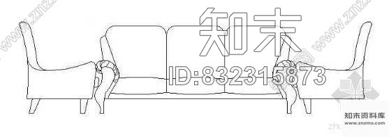 图块/节点沙发立面CAD图块8cad施工图下载【ID:832315873】