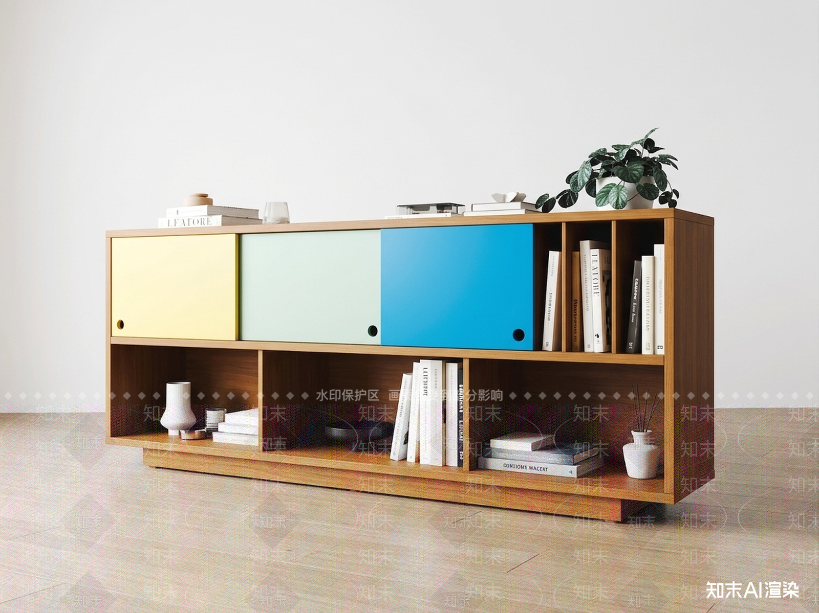彩色组合储物柜电视柜3D模型下载【ID:1227536431】