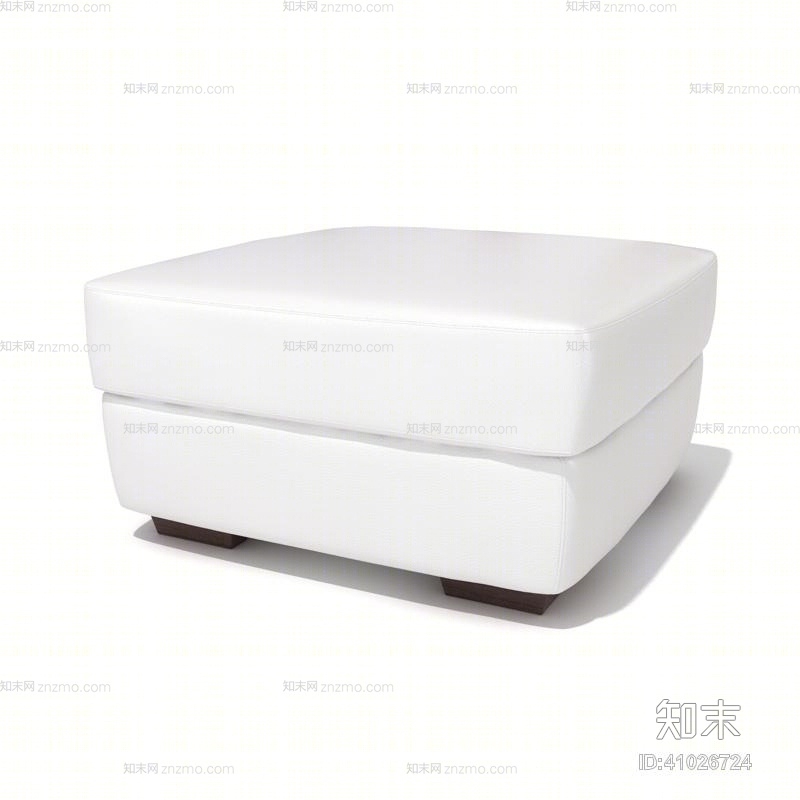 现代白色皮质沙发凳3D模型下载【ID:41026724】