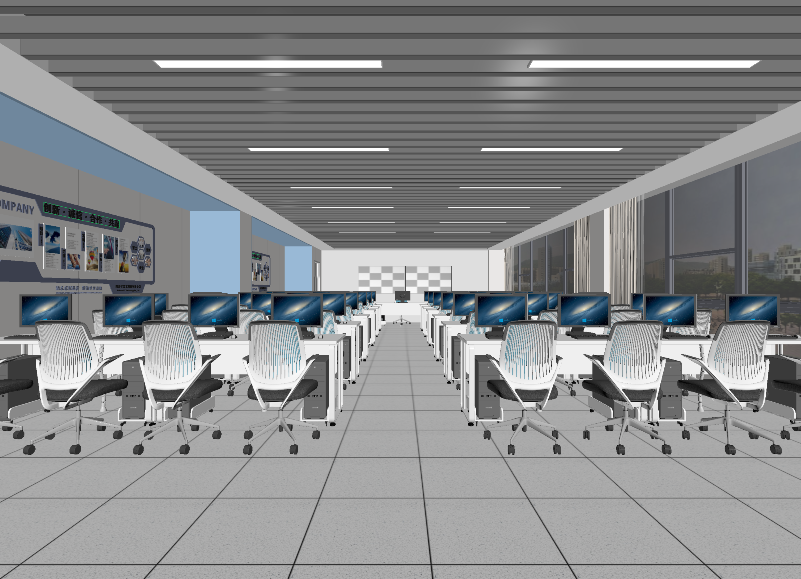 现代办公区3D模型下载【ID:1214576116】