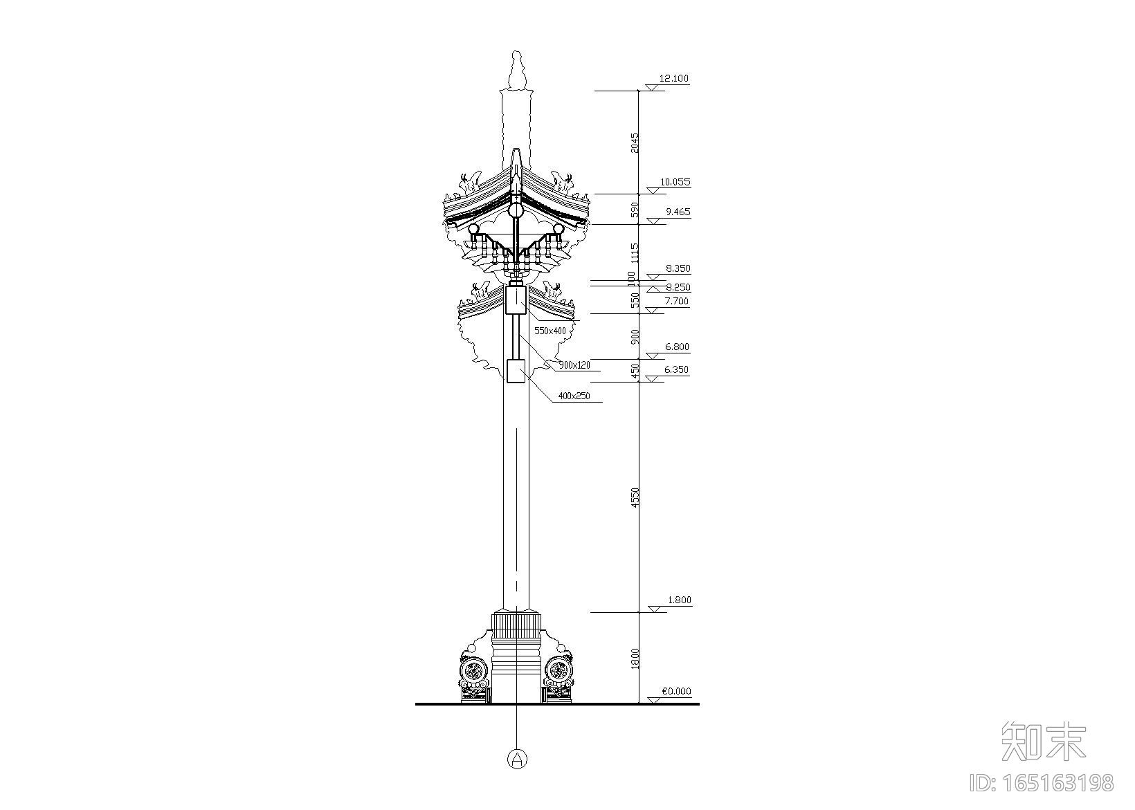 牌楼建筑设计方案图_CAD施工图下载【ID:165163198】