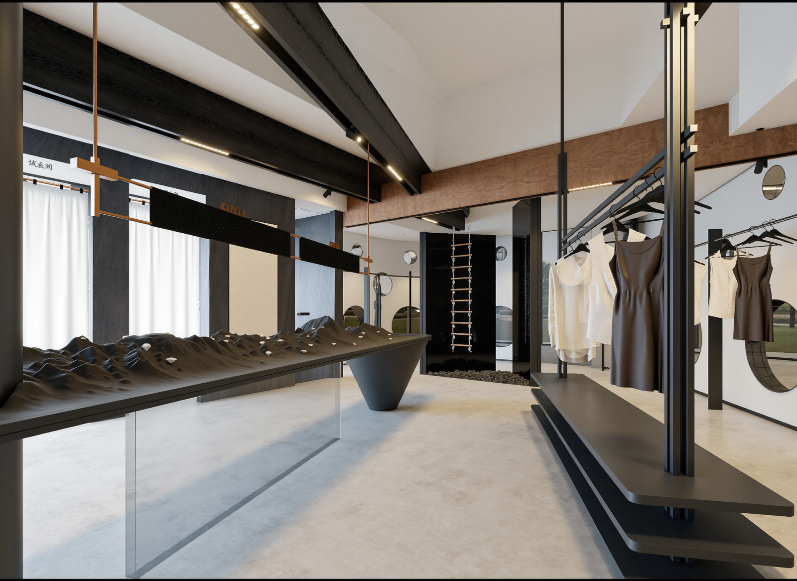 现代服装展厅3D模型下载【ID:1215023407】