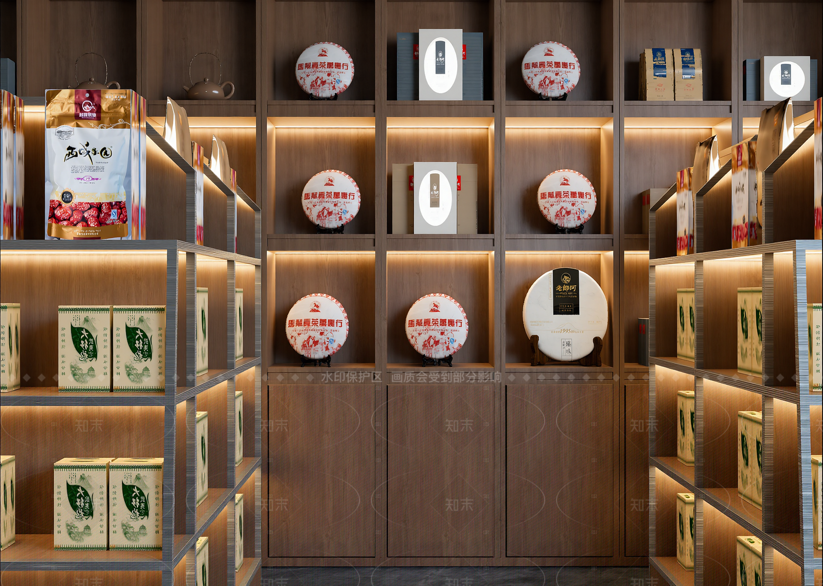 现代茶展厅3D模型下载【ID:1214941344】