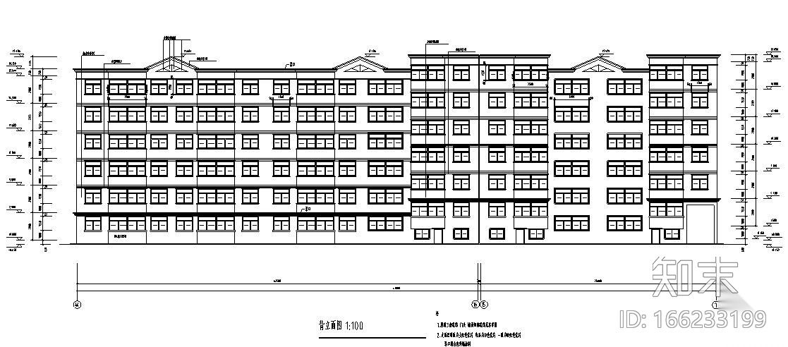 六层三单元两种户型节能住宅户型图设计cad施工图下载【ID:166233199】