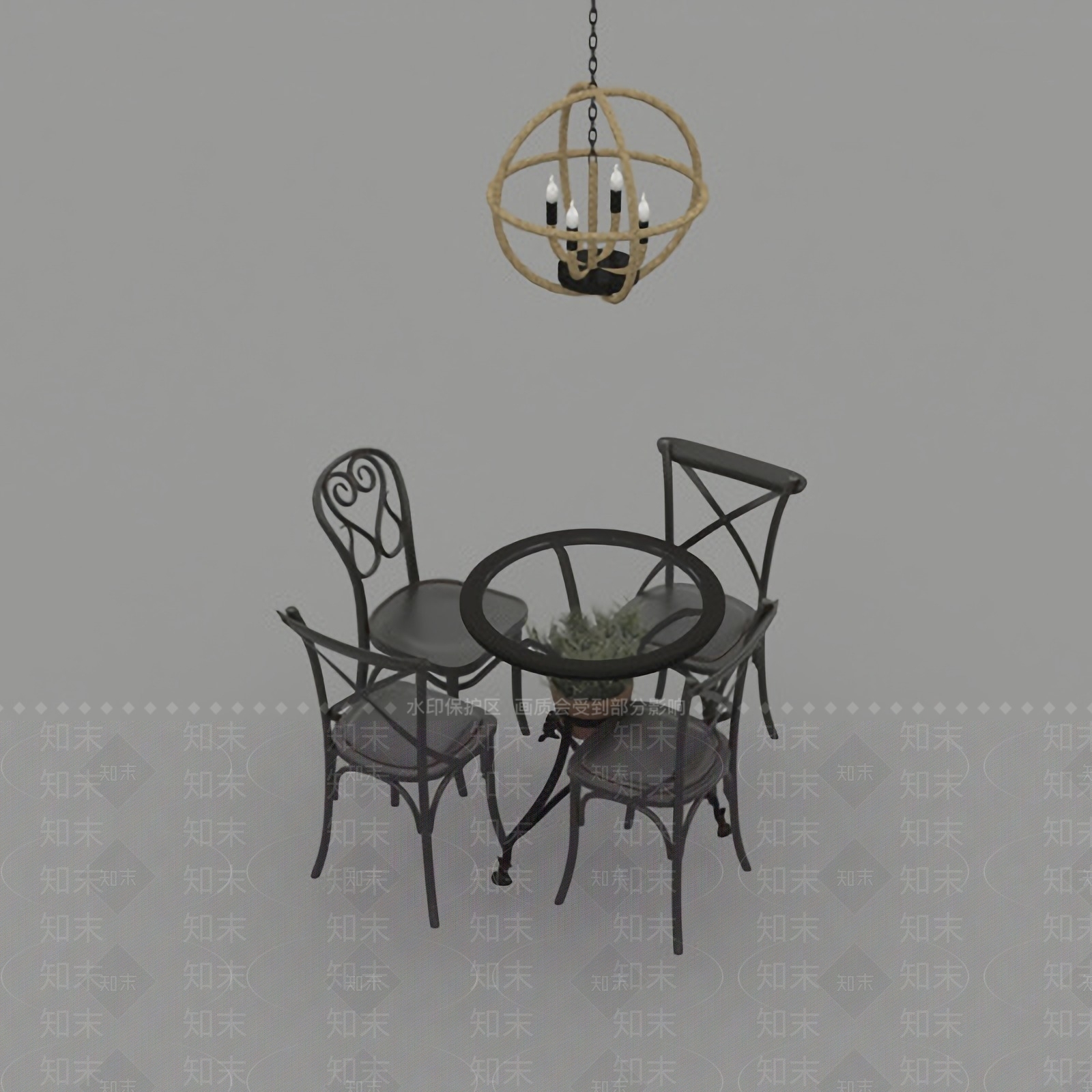 欧式古典休闲桌椅组合3D模型下载【ID:1123747956】