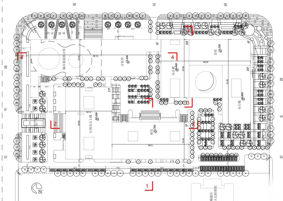 [广东]​顺德置业广场规划建筑设计方案文本设计cad施工图下载【ID:151467165】