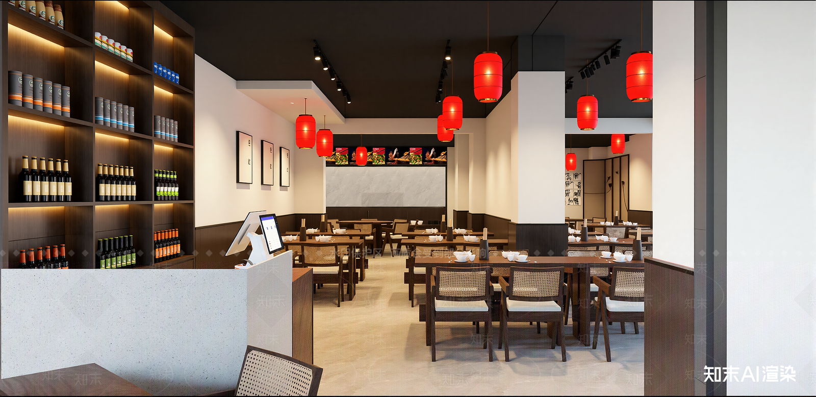 现代快餐店SU模型下载【ID:1215984401】